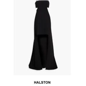Halston Heritage Strapless Evening Dress in Black